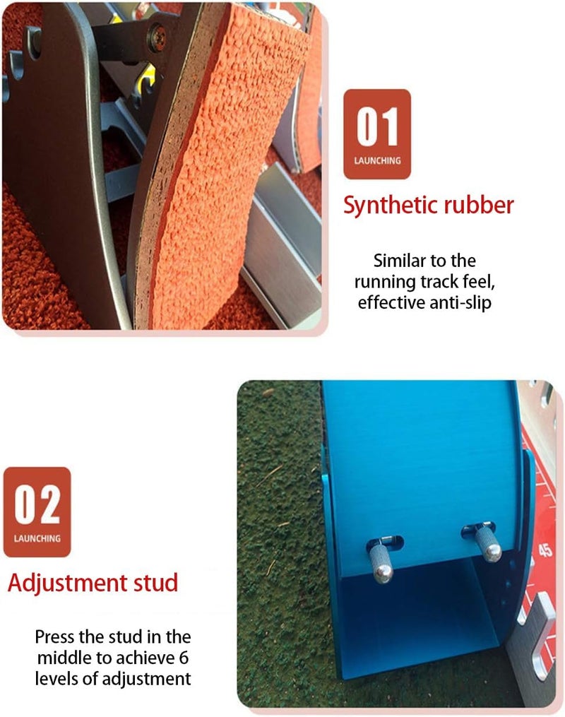 Ribowri 25" Starting Blocks Track and Field Heavy Duty Without The Heavy Start Sprint Pedal 6 Angles adjustablesuitable for Track and Field Sports Aluminum Alloy Starting Blocks - Image 3